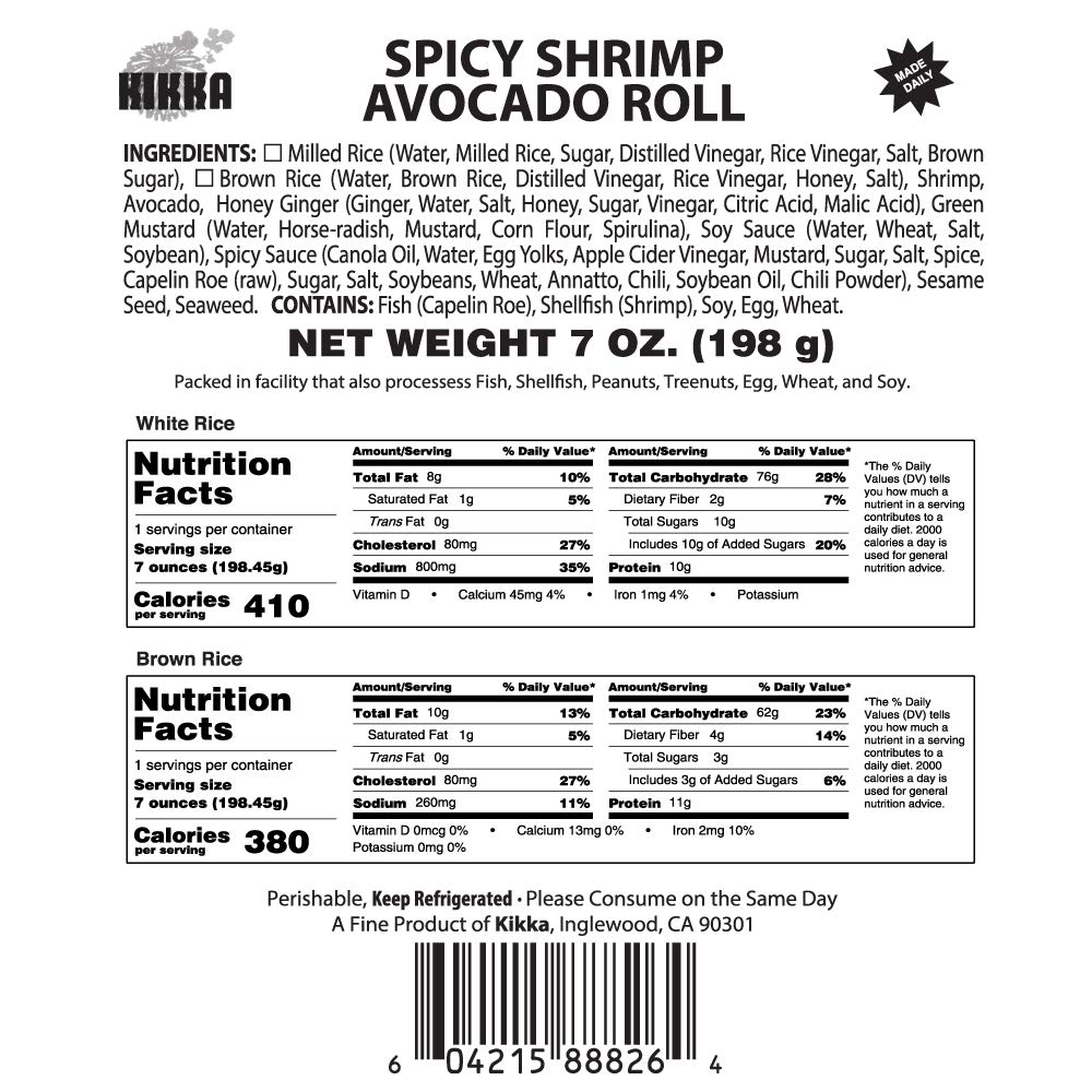Kikka Spicy Shrimp Avocado Roll, 7 Oz | Grocery Pickup & Delivery